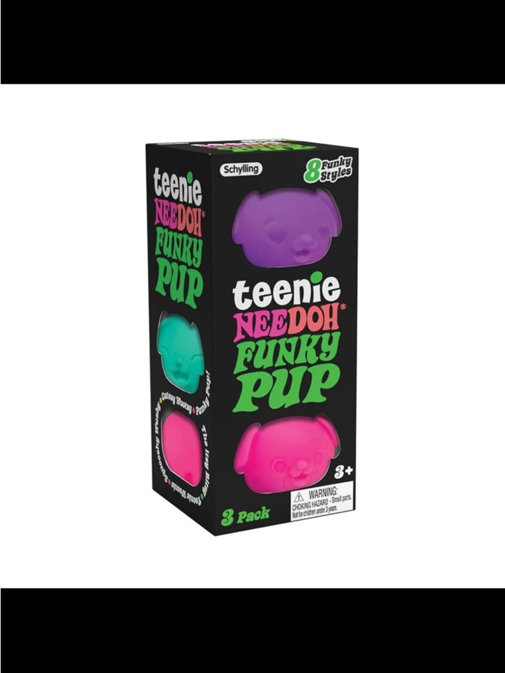 NeeDoh Teenie Funky Pups 3 Piece Mystery Set! Squeeze Puppy Stress Toy for Kids